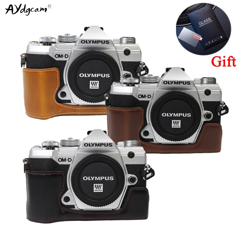 Étui en cuir Pu pour caméra EM5 III, demi-housse de protection pour Olympus, pour amd EM5 III E-M5, Mark III, EP7 E-P7