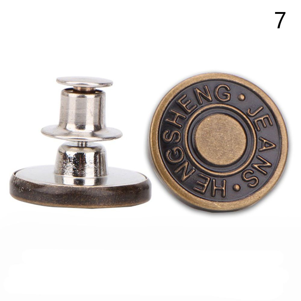 1 PC retro schnappen Verschluss Metall Tasten für Kleidung Jeans Abnehmbare Verstellbare Hosen Tasten Kostenloser Nagel NäHenne stecken Taille Geschmack Stift: 07