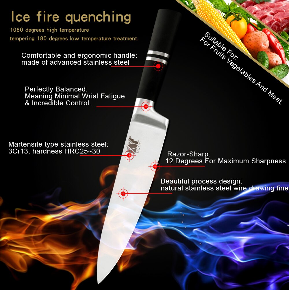XYj Kitchen Knives Paring Utility Santoku Chef Slicing Bread Stainless Steel Knives Kitchen Tools Accessories