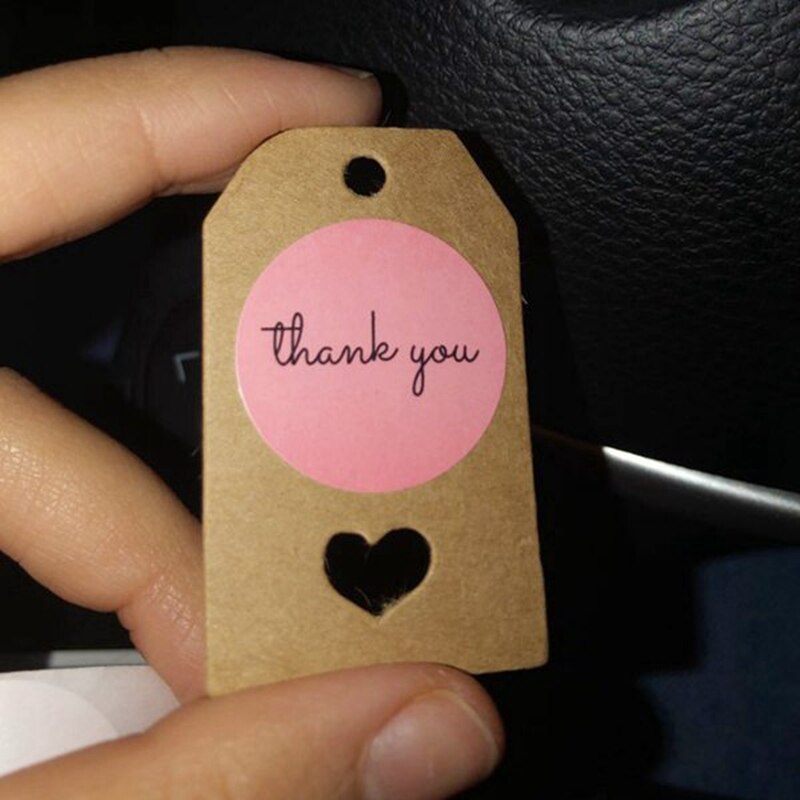 500 PcsThank You Pink Stickers for Company Giveaways Birthday Party Favors Labels Mailing Supplies Baking Label