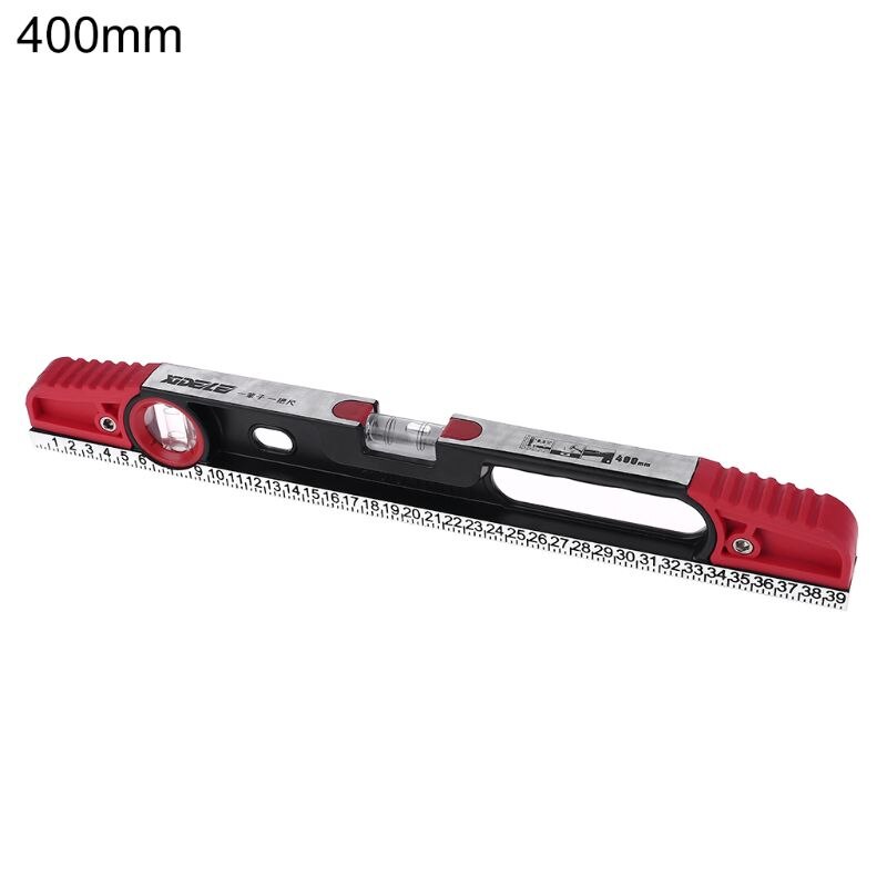 Aluminum Alloy Level Ruler with Level Bubble mm Scale Rule for Building Decoration Measurement Tool: 400mm