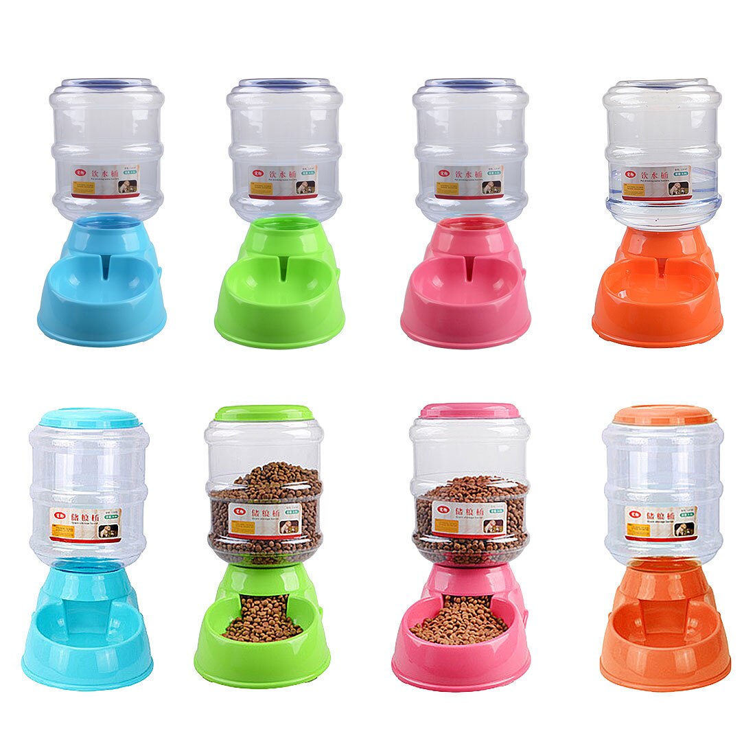 3.5L Dog Cat Feeders Water Dispenser Fountain Bottle Set Plastic Automatic Pet Feeding Drinker Water Bowl Safe Animal Dog Bowl