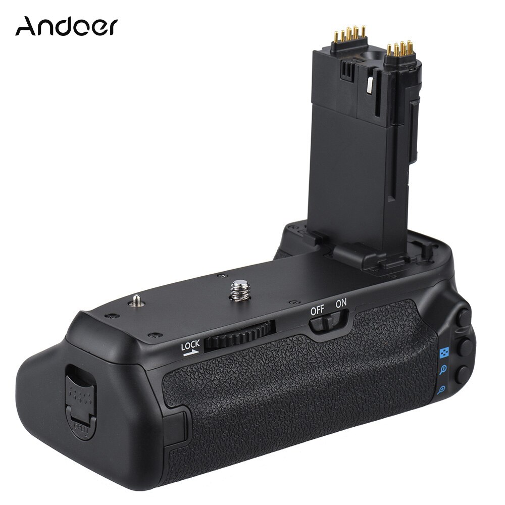 Andoer Vertikale Batterie Griff Halfter Kompatibel mit 2 * LP-E6 Batterie für Kanon EOS 70D/80D DSLR Kamera