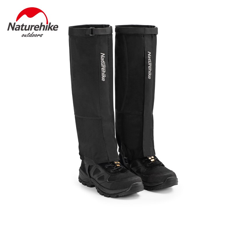 Naturehike Snowproof Waterdichte Been Slobkousen Nylon Schoen Boot Cover Wandelen Legging Zand-Proof Modder-Proof Schoenen Cover Zwart sml