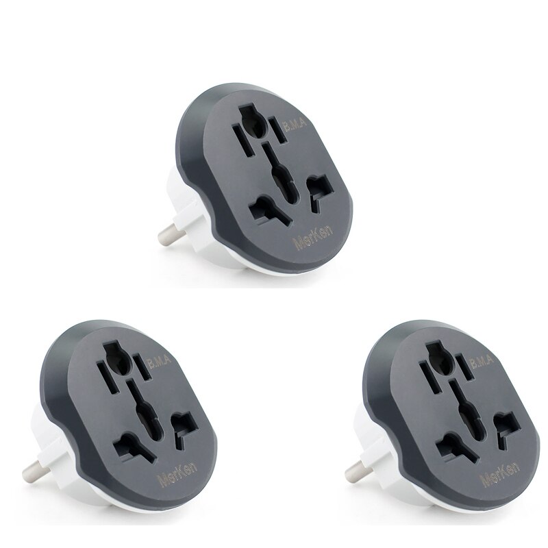 EU Universal Adapter,AU US UK CN To EU,Wall Socket EU Converter 2 Round Socket,AC 16A 250V Travel Power Adapter,3/5/10 Pcs/Set