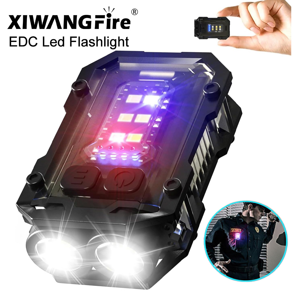 Mini nøgleringslommelygte med klips super lys lommelygte led magnetisk cob edc mini nøgleringslommelygte genopladelig