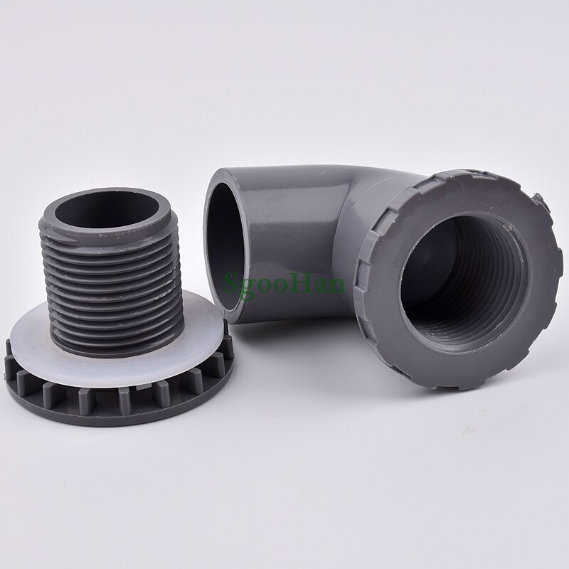 1PC ID 20~50mm PVC Pipe 90° Elbow Aquarium Fish Tank Drain Joints Home DIY Water Supply Tube Fittings Drainage Connectors