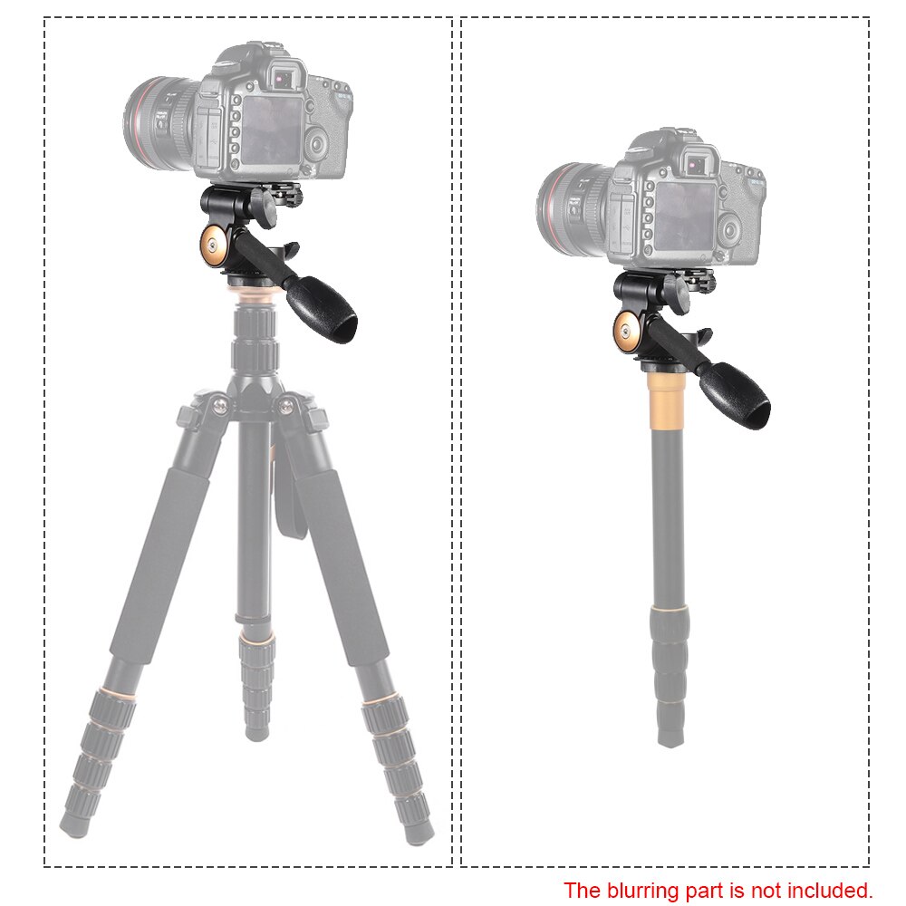 Andoer Q08 3-Way Fluid Head Rocker Arm Video Tripod Ball Head+Quick Release Plate for DSLR Camera Tripod Monopod Ball Head