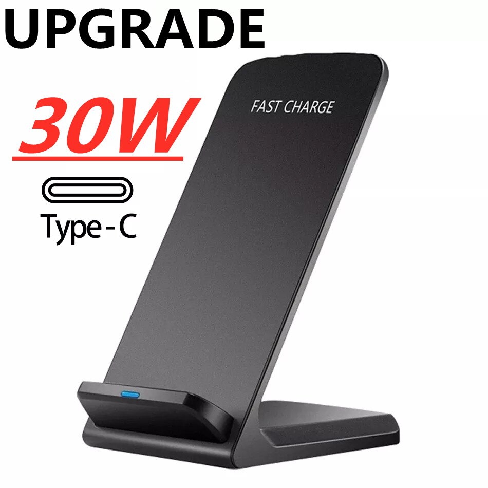 30W Draadloze Charger Stand Voor Iphone 13 12 11 X Xr Se 8 Inductie Qi Snel Opladen Pad Docking voor Samsung Xiaomi Telefoon Houder