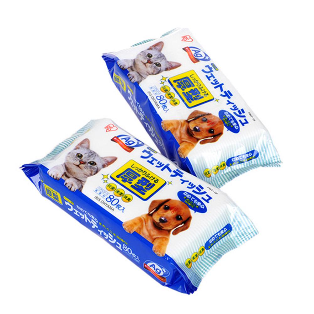 None 80Pcs/Bag Pet Dog Cat Wet Tissue for Tear Stains Earwax Removing