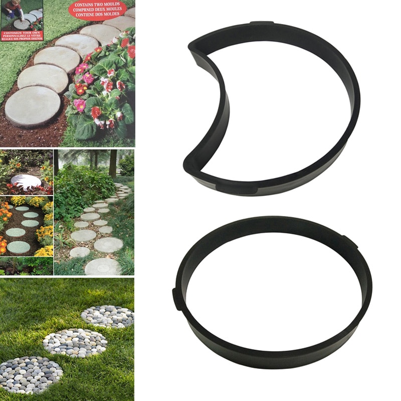Molde de plástico DIY para jardín, modelo de pavimento de camino, máquina de ladrillos de cemento de piedra de paso MU8669