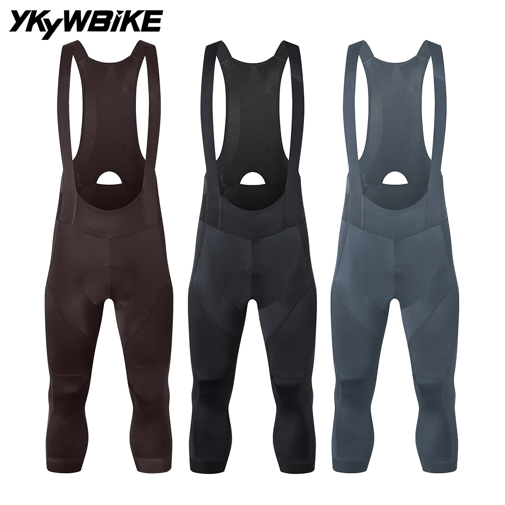 Ykywbike 3/4 Cycling Bib Shorts Men 6 Hours Ride Padded Shorts Pro Road Bicycle Tights Pants Mtb Bib Bike Short