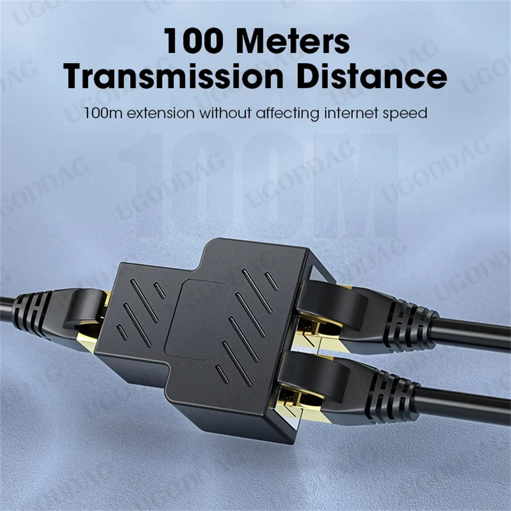 RJ45 Splitter 1 to 2 Ethernet Adapter Internet Network Cable Extender RJ45 Connector Coupler for PC TV Box Router