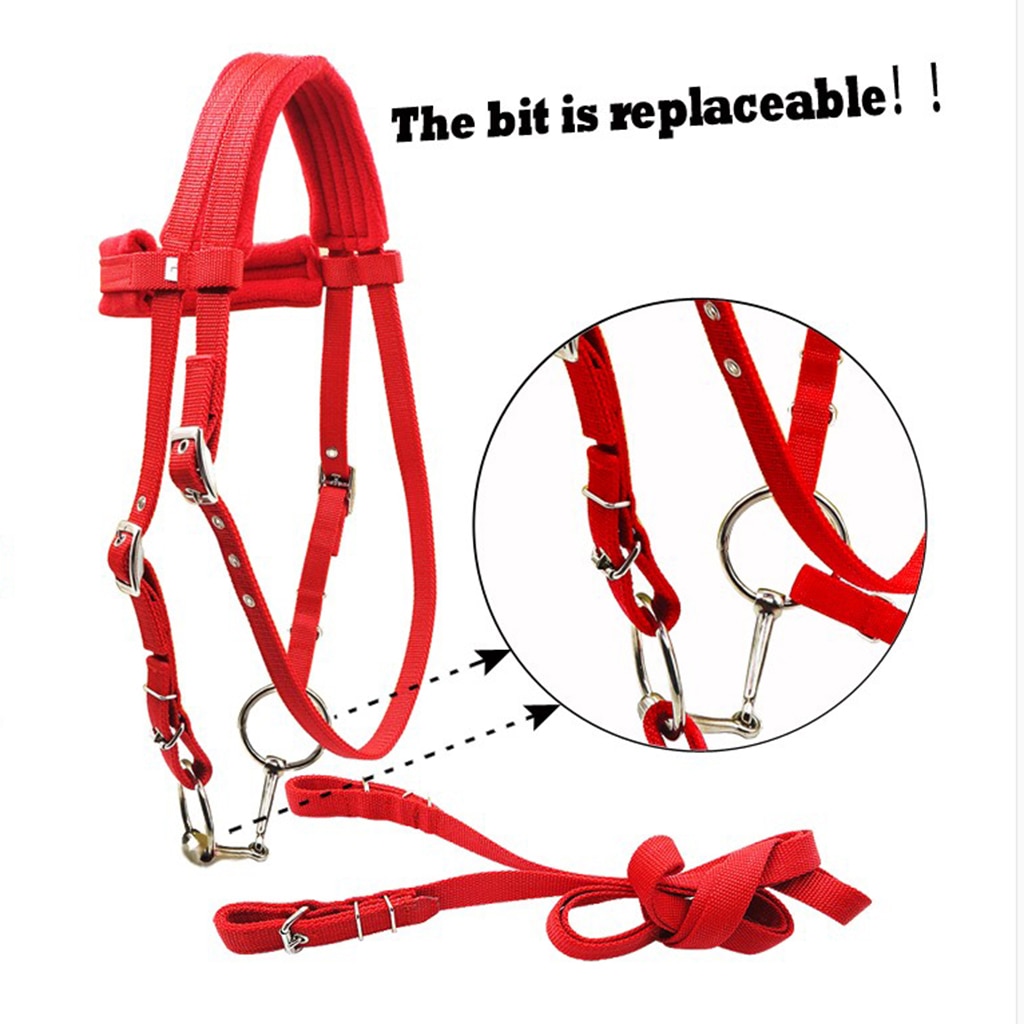 Brida de caballo Rein Headstall Thickened Halter accesorios ecuestres removible Snaffle Nylon cincha equipo de equitación