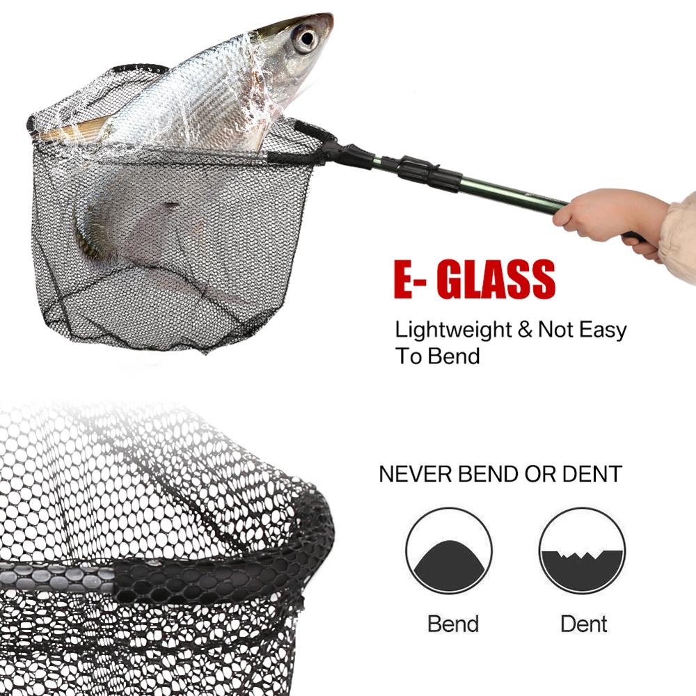 Large Aluminum Alloy Fishing Net Fish Landing Hand Net Foldable