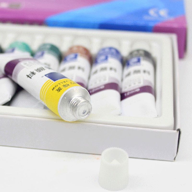 12ml 12/24 Color Acrylic Paints Set Hand Painted Wall Paint Tubes Artist Draw Painting Pigment