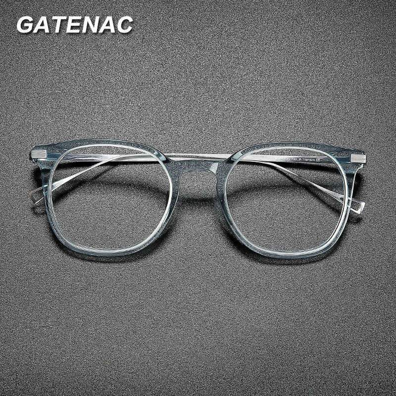 Luxe Titanium Brilmontuur Mannen Vintage Recept Acetaat Optische Brillen Frame Vrouwen Bijziendheid Eyewear