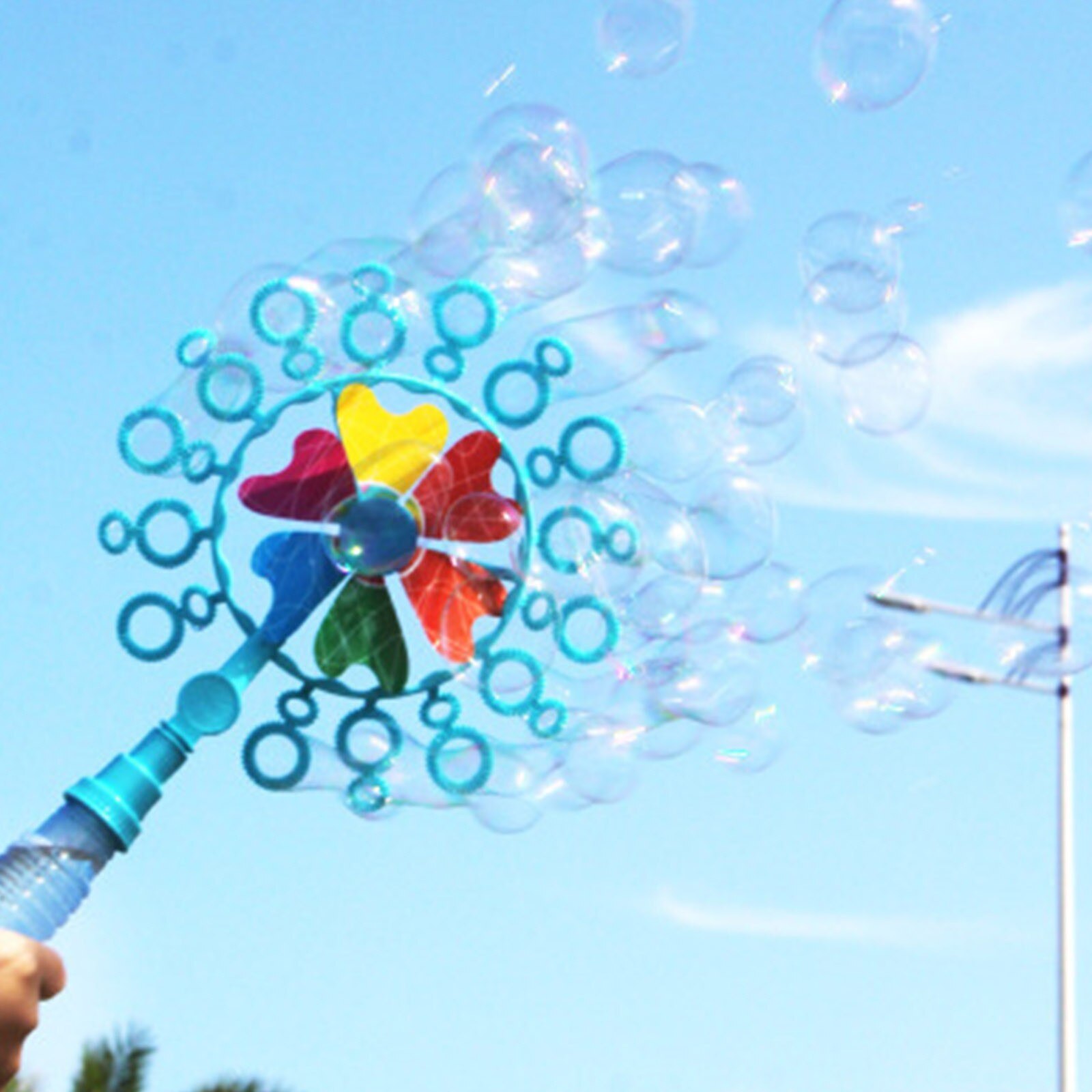 Funny Windmill Making Blower Bubbles Machine Toys Outdoor Bubble Blower Machine Colorful Large Bubble Soap Tools Toy Supplies