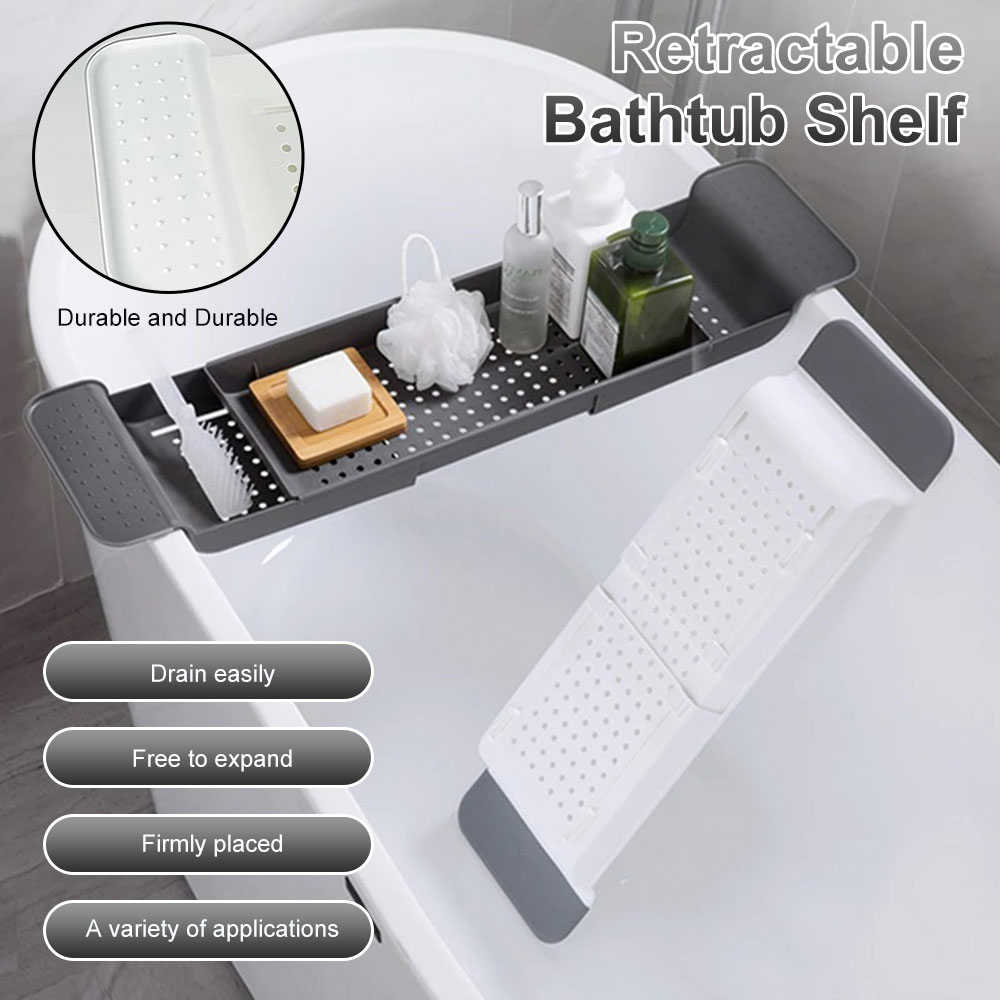 Badewanne Regal Ausziehbare Badezimmer Badewanne Tablett Badewanne praktisch Halterung Organizer Handtuch Buch Halfter Küche Waschbecken Lagerung Bord