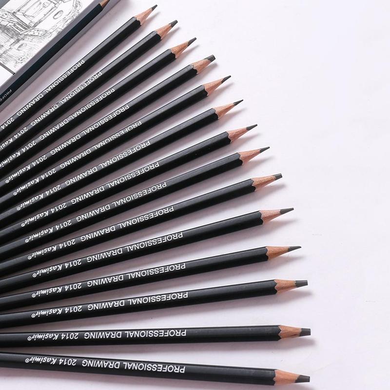 14pcs/set Sketch Set Drawing Tools For Beginners Graphite Pencil For Writing Art Charcoal Supplie C7G8