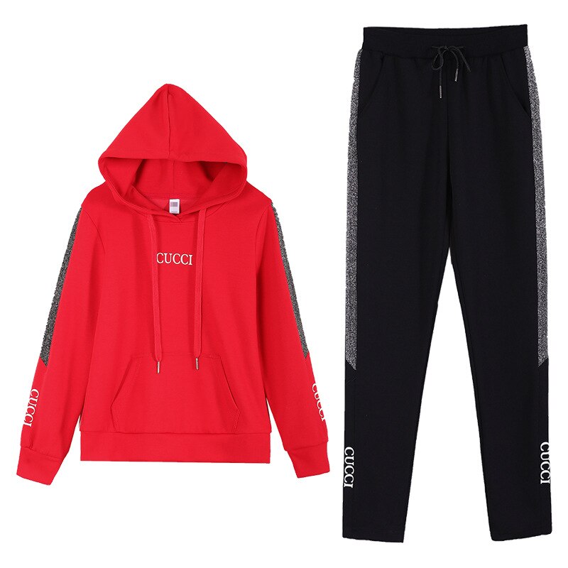 Mode Vrije Tijd Sport Pak Lente En Herfst Hooded Sweater Vrouwen Ins Twee Stuk Grote Maat Losse Koreaanse Lente Kleding