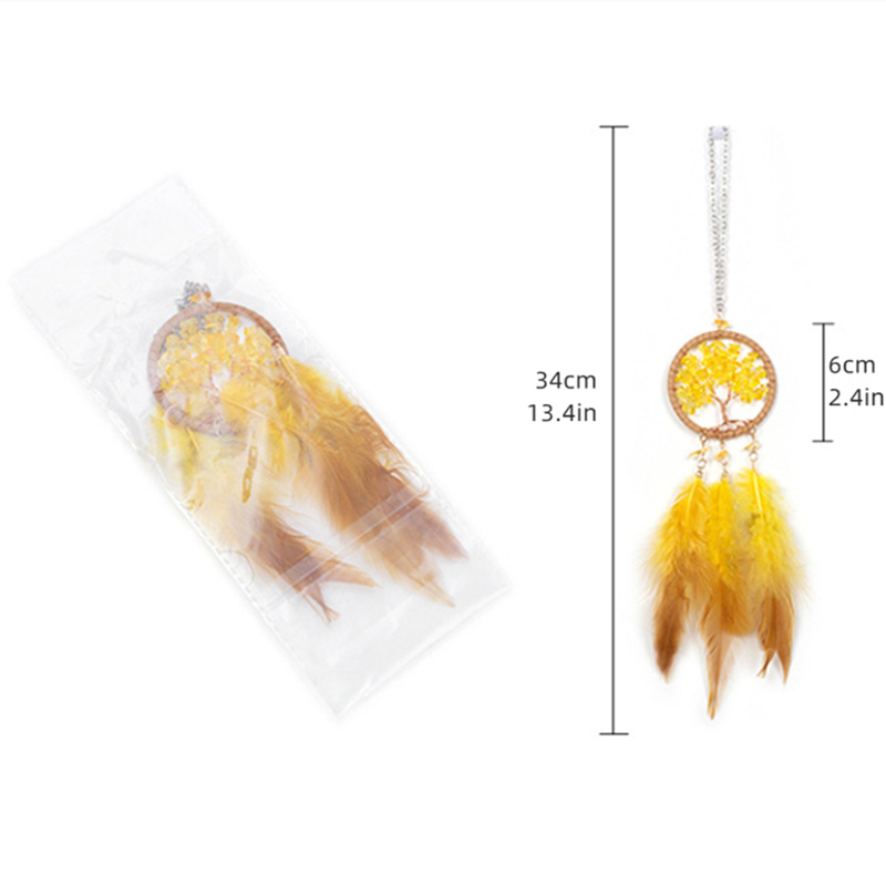 Cristalli Acchiappasole per auto Ornamenti appesi Pietre naturali artigianali Ghia Albero della vita Acchiappasogni Decorazioni per la casa nordica