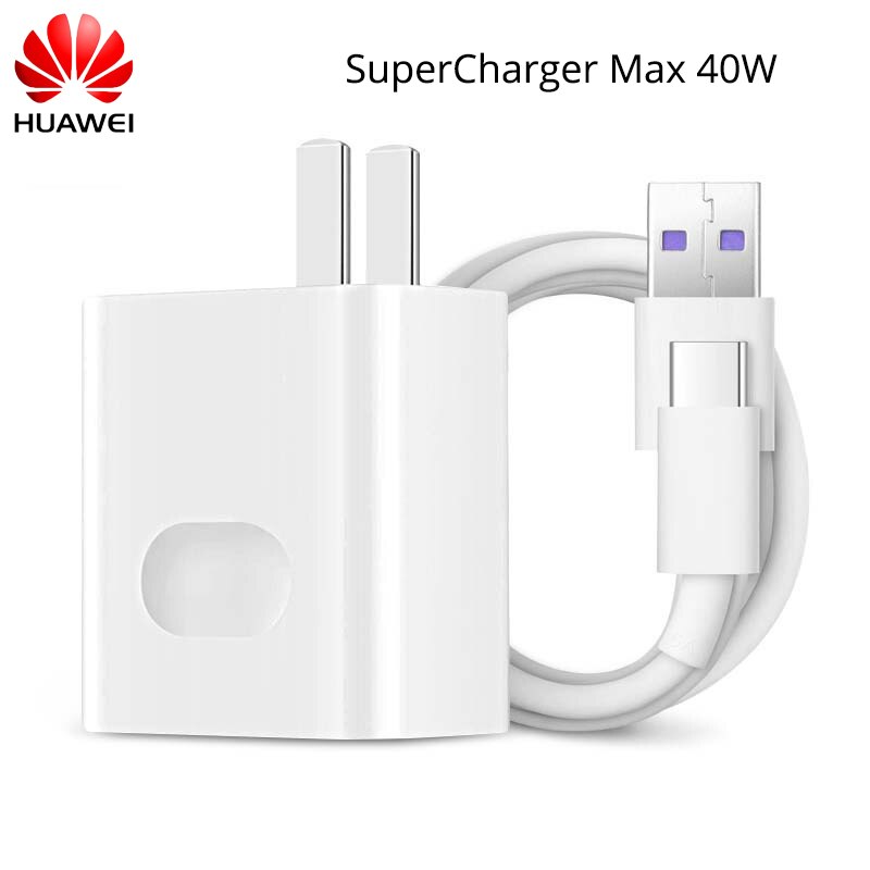 Original Huawei Supercharge Fast Charger Max 40W 10V/4A 5V/4A With 5A Cable For Huawei P30 P40 Nova 5 Pro Mate 30 20 Pro Magic 2