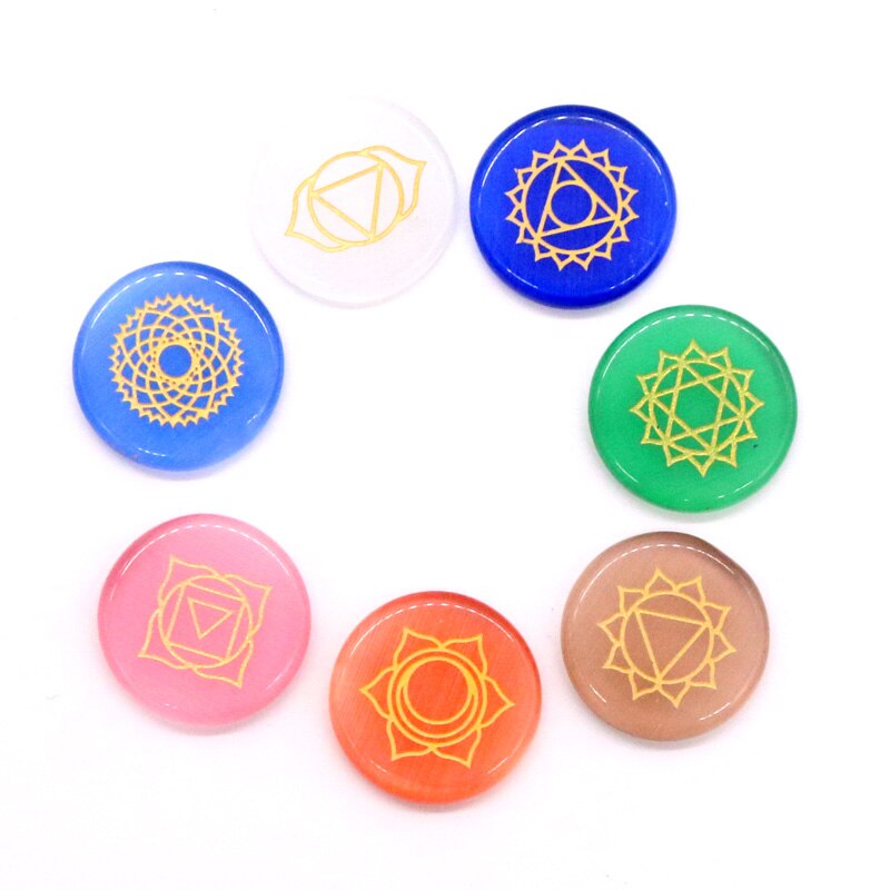Keine loch mix naturstein sieben chakras patten geschnitzt oval anhänger für schmuck zubehör, der 7 teile/los