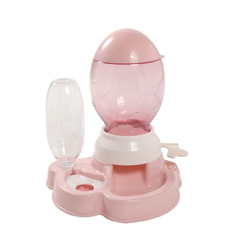 Automatic Pet Cat Bowl Dog for Cat Feeder Bowls Kitten Food Drinking Fountain 3L Capacity Dual-use Puppy Feeding Waterer Product: F pink