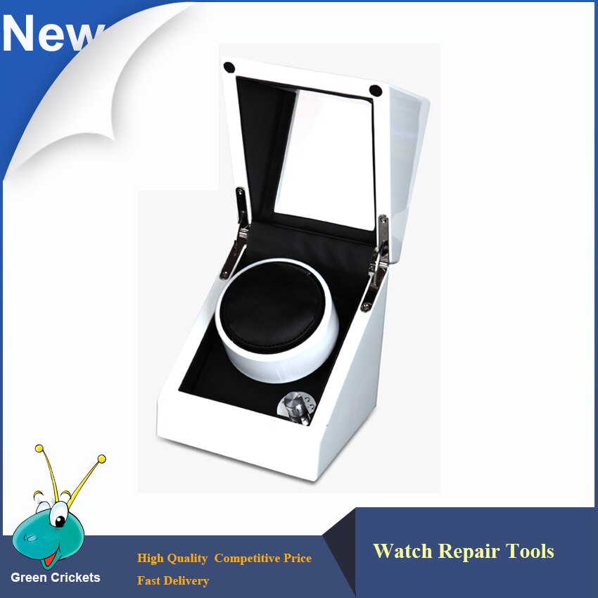 Latest White 1+0 mechanical watch Winding Automatic Watch Winder Box, Ultra Quiet Motor 5 Mode Wooden Watch Winders