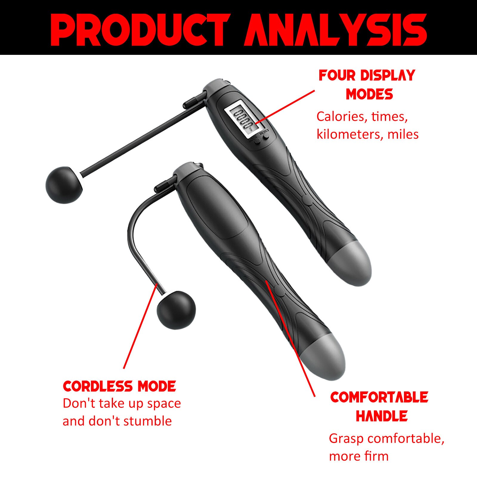 Jumping Rope Digital Wireless Jumping Rope Efficient Weight Loss Counting Calorie Fitness Sport Ropes Excercise Jump Rope