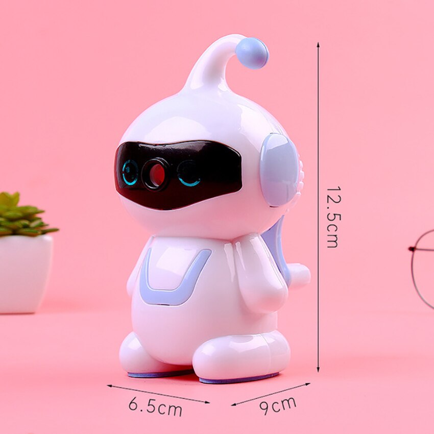 Afilador de lápices Manual Robot de dibujos animados para niños, con almohadillas antideslizantes, afilador de lápices para dibujar, bocetos y colorear