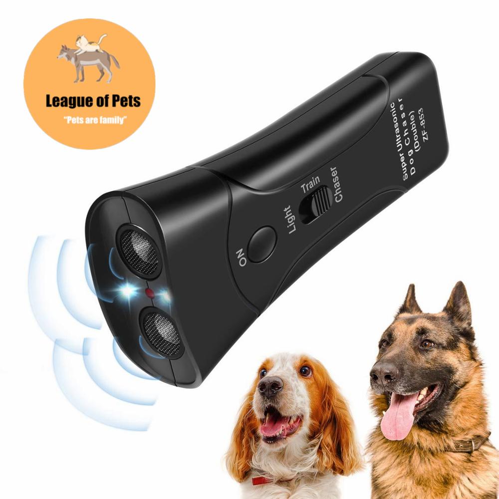 Neue Ultraschall Hund Verfolger aggressiv Angriff Hunde Repeller Haustiere Trainer LED Taschenlampe Nützliche Haustier Lieferungen Hund Ausbildung Werkzeug