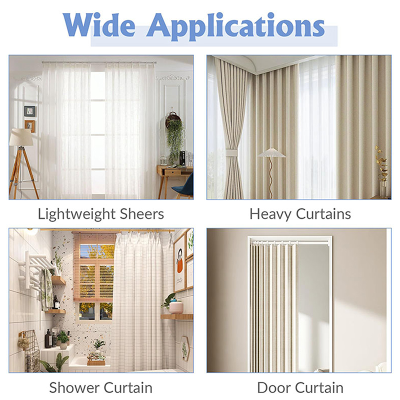 50/100 szt. Metalowe haczyki robić zasłna, szpilki robić plisowania z przezroczystym pudełkiem na zasłony okienne, zasłony drzwiowe i zasłony prysznicowe