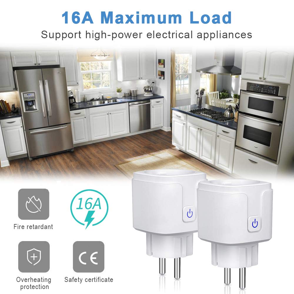 Smart Plug WiFi Wireless EU/FR 16A Plug Socket Outlet Voice Remote Control Works With Google Home Alexa Smart Life Mini