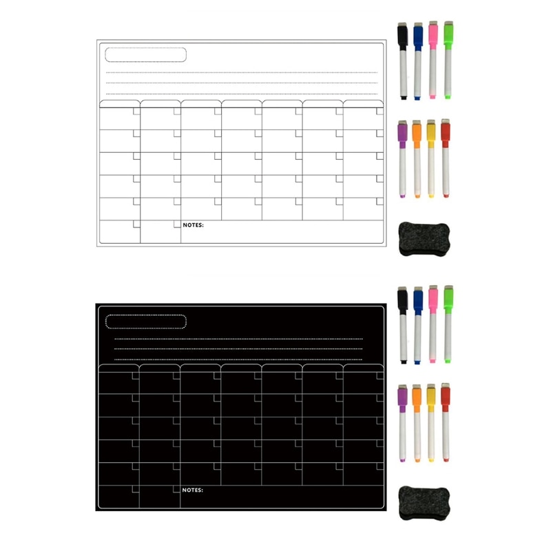 Magnetic Refrigerator Chalkboard,Weekly Menu, Meal Planner, Grocery Shopping List, Board, for Kitchen Fridge