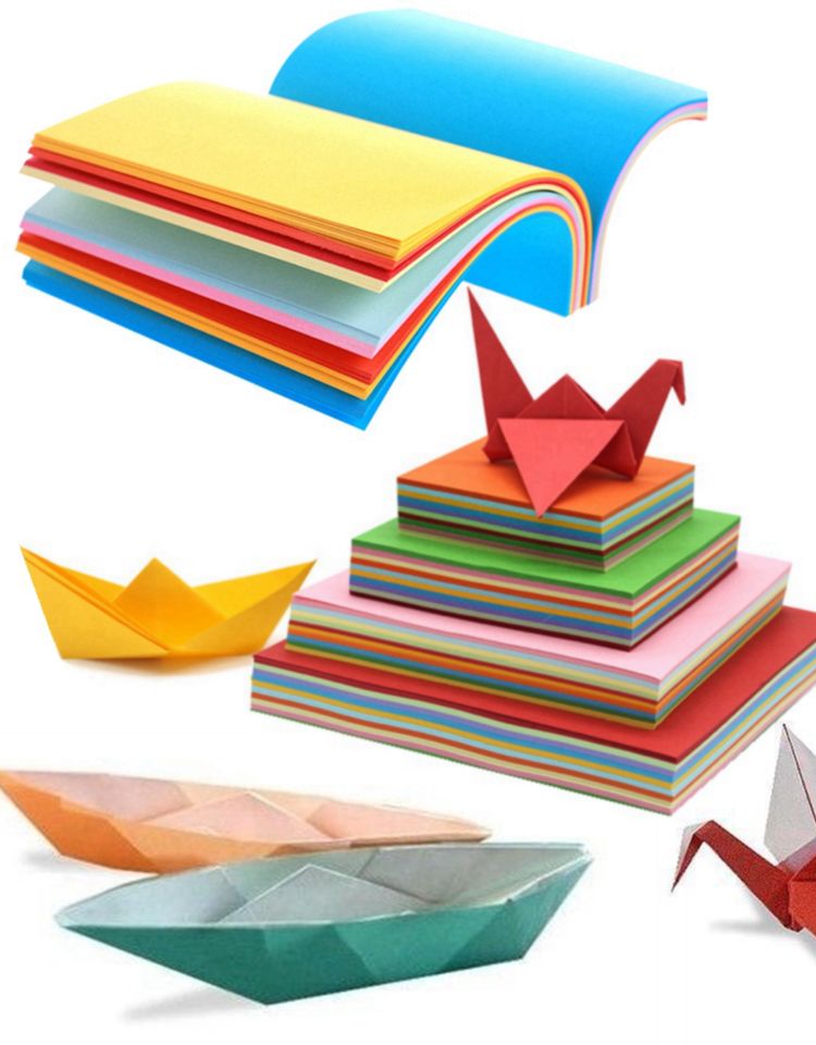 15x15cm Diy Handmade Origami Children Folding Thousand Crane Airplane Double Sided Color 70g 7x7cm 10x10cm Square Craft Paper