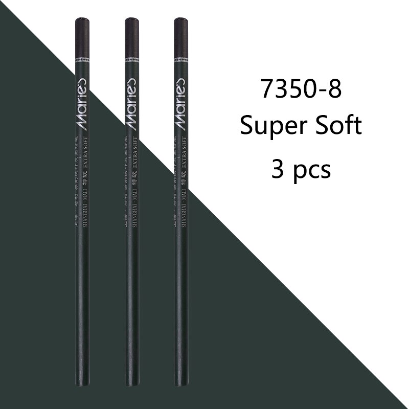 Handel-lápiz de carbón vegetal de fácil corte para estudiantes, 3 uds., suave/súper suave/Neutral, papelería, suministro lápices de arte escolar: 3 pcs Super Soft