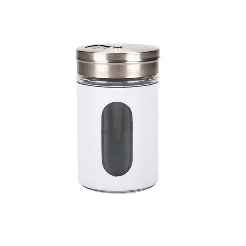 Krydderi flaske madlavning krydderi container opbevaring til køkken rustfrit stål krydderi flaske krydderkrukke: 90ml hvide