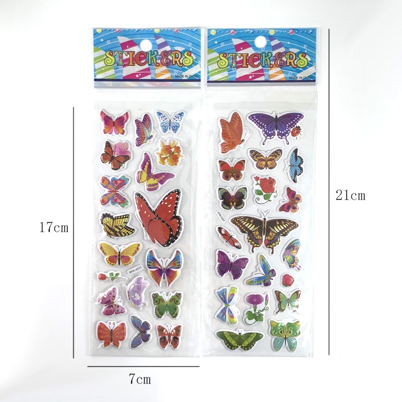 12 blätter/einstellen Scrapbooking Kawaii Schmetterlinge SchöNe Aufkleber Karikatur 3D blasiert geschwollen Aufkleber für freundlicher Notizbuch Tagebuch Dekoration