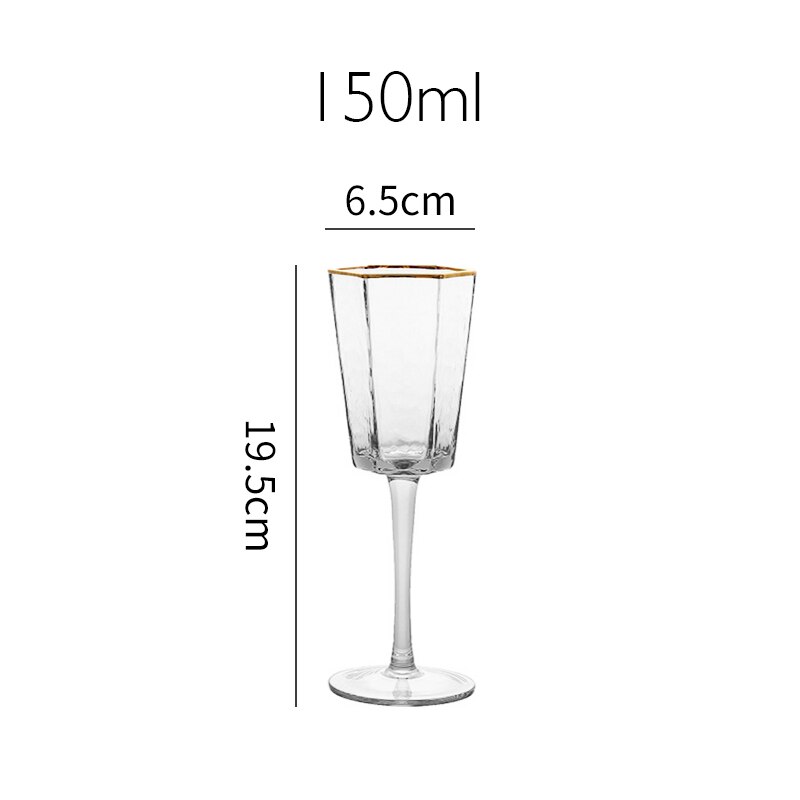Japan Orange Color Wine Glass Geometric Hexagonal Champagne Goblet Tequila Whiskey Wine Glasses Home Barware: CLEAR 150ml