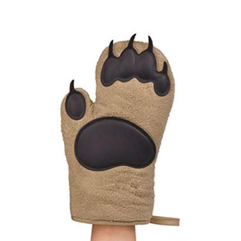 Bakken Handschoenen Oven Siliconen Anti-Brandwonden Handschoenen, Keuken Magnetron Bakken Verdikte Hittebestendige Warmte-isolatie Handschoenen: 1PCS Brown