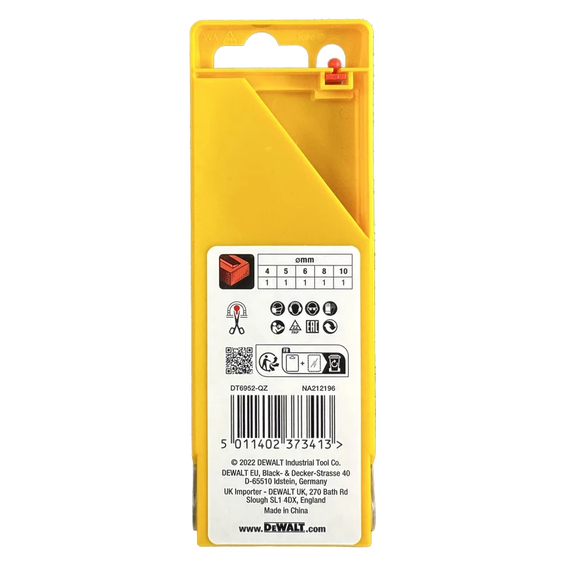 DEWALT-Juego de perforación de mampostería de vástago recto, accesorios para herramientas eléctricas, DT6952-QZ, 5 piezas