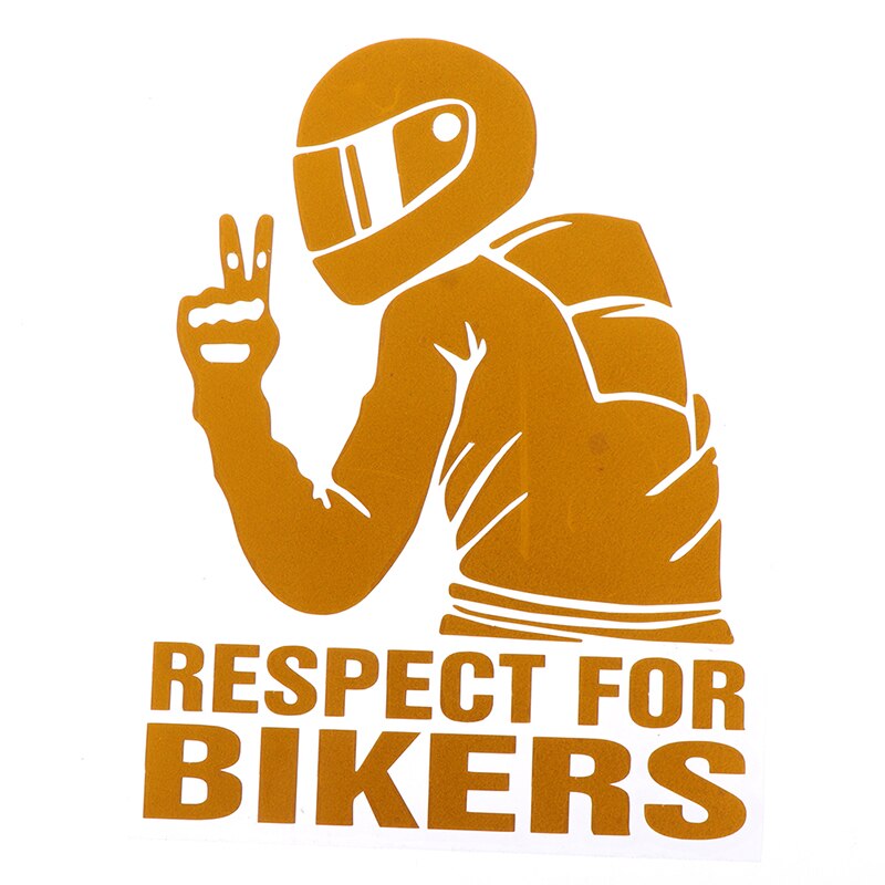 2pcs Respect Biker Sticker For On Car Motorcycle Vinyl 3D Stickers Motorcycle Vinyl 3D Stickers And Decals 15x11CM: Yellow