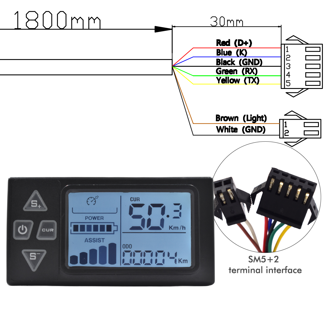 S861 Mountain UART2 Electric Bicycle Waterproof Assembly Parts Waterproof 24V/36V/48V Bicycle Speedometer Bike Computer Ebike: plum