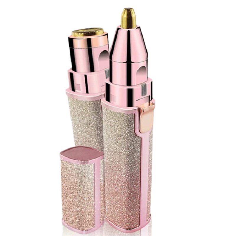 2 In 1 Elektrische Scheerapparaat Elektrische Lady Wenkbrauw Trimmer Lippenstift Gezicht Scheerapparaat Voor Vrouwen Meisjes Wenkbrauw Haar Remover: Default Title