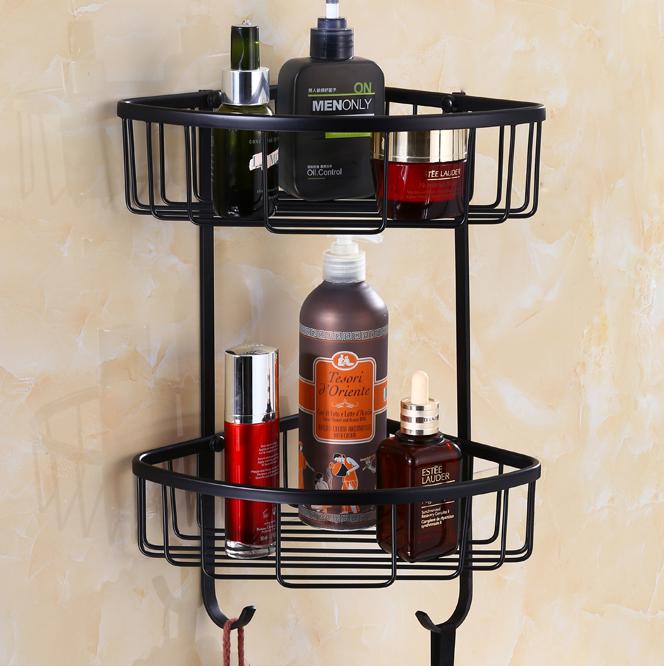 Europa Antieke Zwarte Olie Massief Messing Badkamer Hardware Set Badhanddoek Rack Badkamer Antieke Europese Plank Brons Hardware Set: KN