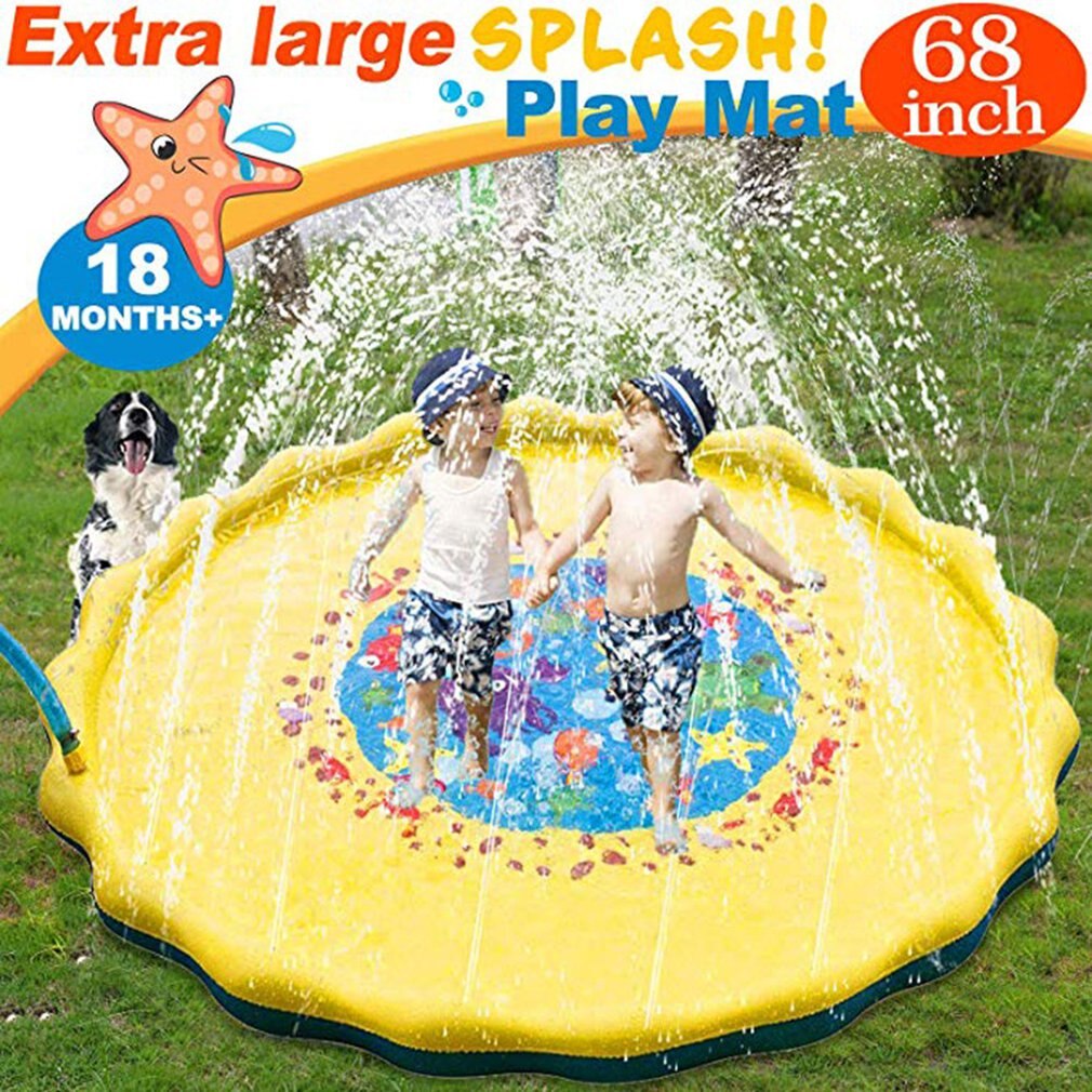 100/170Cm Kids Opblaasbare Waternevel Pad Ronde Water Splash Play Zwembad Spelen Sprinkler Mat Yard Outdoor Fun pvc Zwembaden