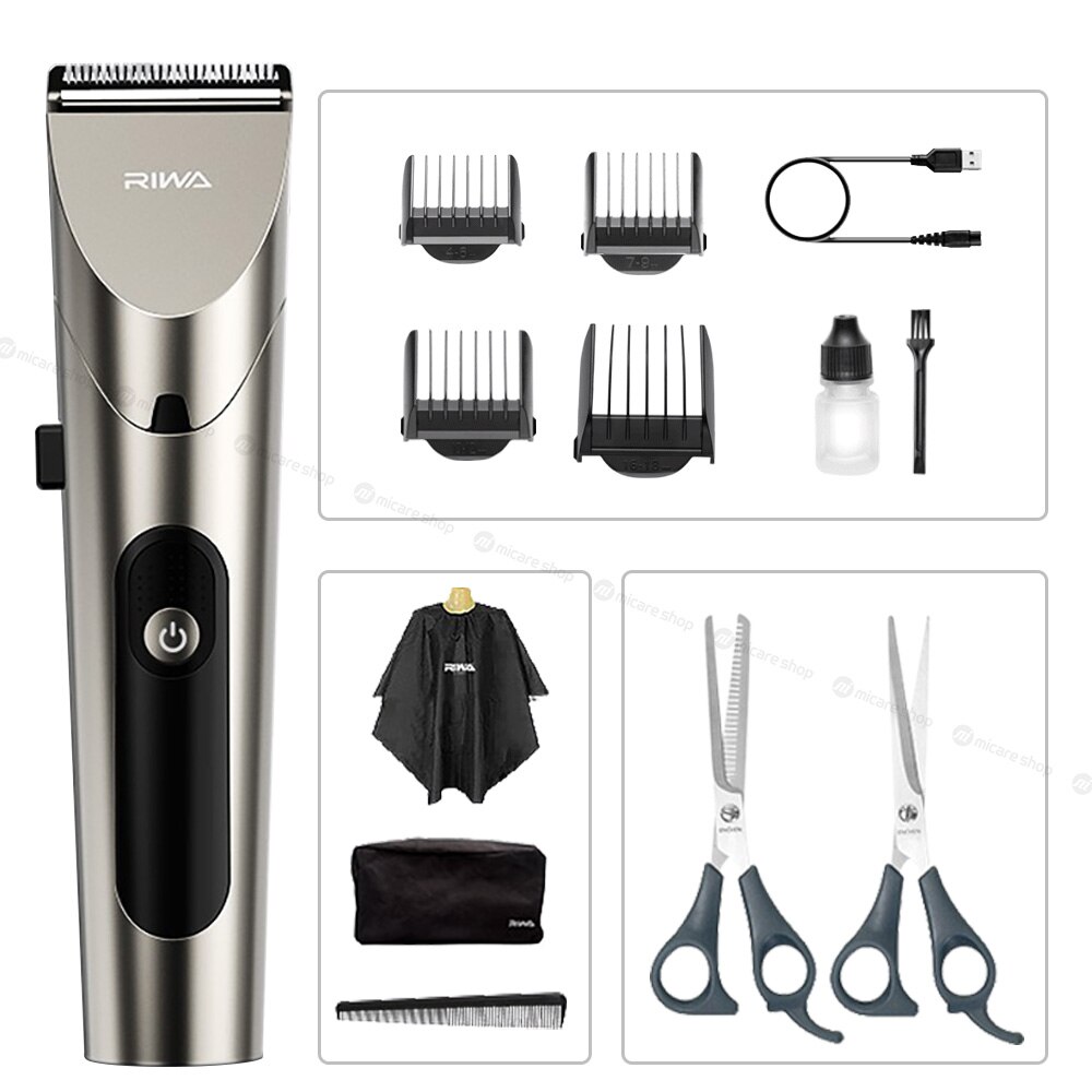 RIWA Electric Hair Clipper For Men Hair Trimmer Machine USB Rechargeable Hair Cutting Beard Machine Washable: Package C