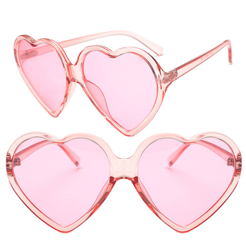 Steampunk Heart Shape Summer All-Match Sunglasses Lens Goggles Sun Glasses Middle Frame Vintage Eyewear Lens: Pink